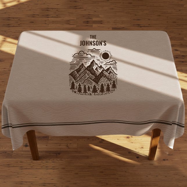Toalha De Mesa Montanhas Rústicas Modernas Personalizadas (Modern Rustic Mountains Custom Tablecloth)