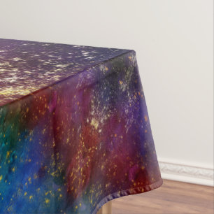 Toalha De Mesa Moody Ombre Psicodélico Grunge Dourado Stardust