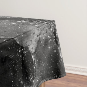 Toalha De Mesa Moody Onyx Agate Gótico Elegante Black Silver G
