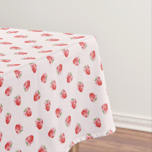 Toalha De Mesa Morango Rosa Pastel Personalizado
