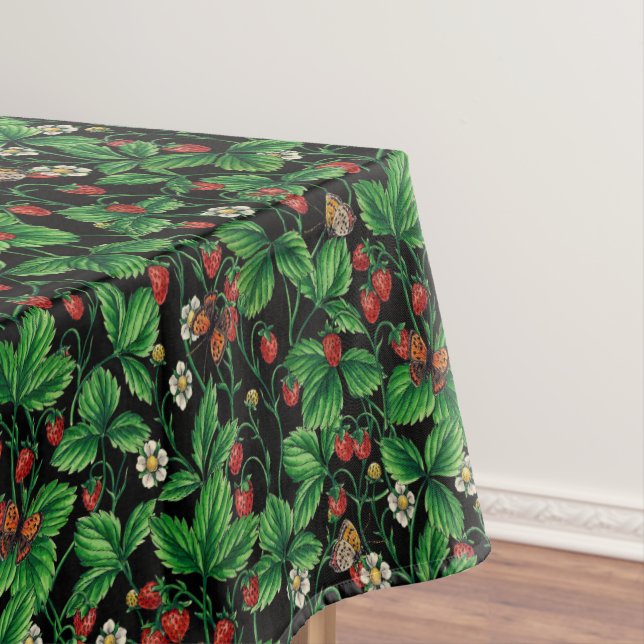 Toalha De Mesa Morangos selvagens a preto (Posição Original)
