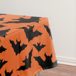 Toalha De Mesa Morcegos pretos de Halloween laranja padrão assust
