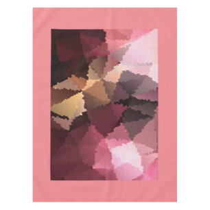 Toalha De Mesa Mosaico em cores castanho-rosa e amarela