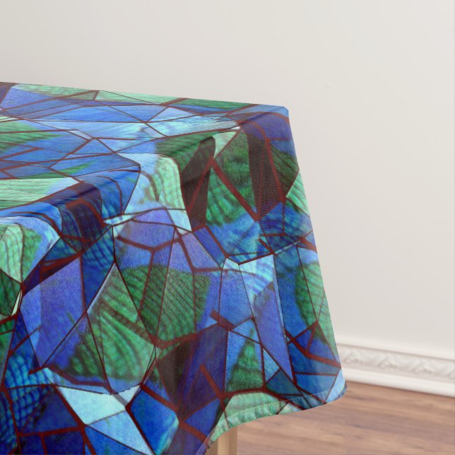 Toalha De Mesa Mosaico irregular e desorganizado sobreposto azul (Posição Original)