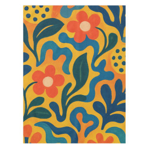 Toalha De Mesa Motif de Padrão de Colagem do Jardim Retroativo Di