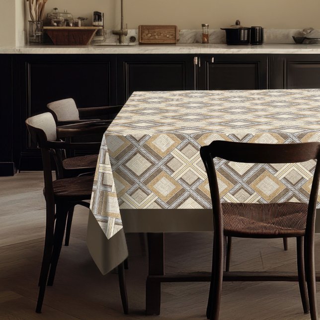 Toalha De Mesa Motifs Geométricos Neutros da Tableta Russa Modern (Modern Rustic Tablecloth Neutral Geometric Motifs)