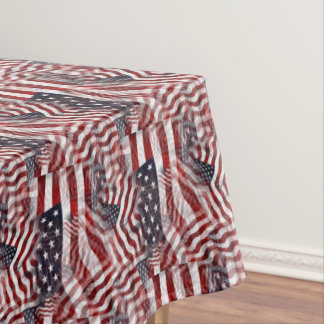 Toalha De Mesa Motivo Abstrato da Bandeira Americana Vermelha Bra