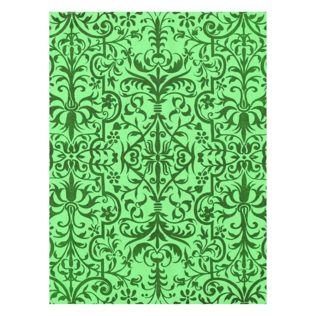 Toalha De Mesa Motivo vitoriano em verde (Frente)