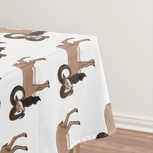 Toalha De Mesa Mouflon goat illustration  (Posição Original)