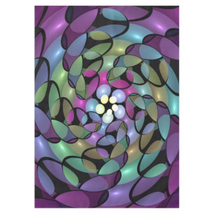 Toalha De Mesa Movimentos Coloridos Abstrato Trippy Fractal Art