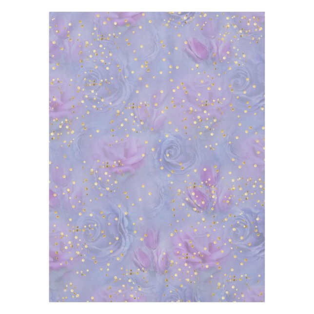 Toalha De Mesa Muito peri Aquarela,Rosas,Tulipas (Frente)