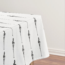 Toalha De Mesa Música Motif Derretendo Treble Clef Preto e Branco