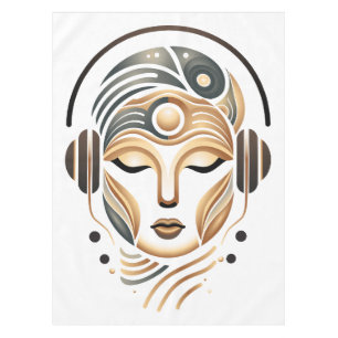Toalha De Mesa Música Zen Minimalista Deusa Geométrica Abstrata