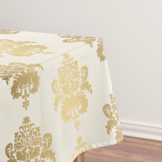 Toalha De Mesa Na moda Elegante Brilhante - Damasco Dourado brilh (Posição Original)