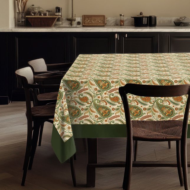 Toalha De Mesa Na moda Paisley Tablecloth - Decor Terrestre Boho (Stylish Paisley Tablecloth – Earthy Boho Decor)