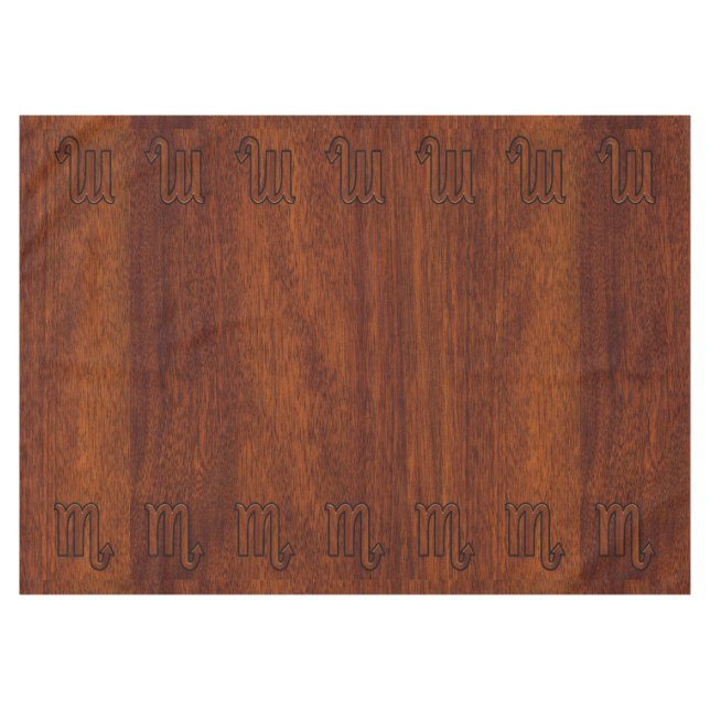 Toalha De Mesa Na moda Scorpio Zodiac Símbolo em Mahogany (Frente (Horizontal))
