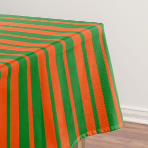 Toalha De Mesa Na moda Verde Laranja - Padrão de faixa Design