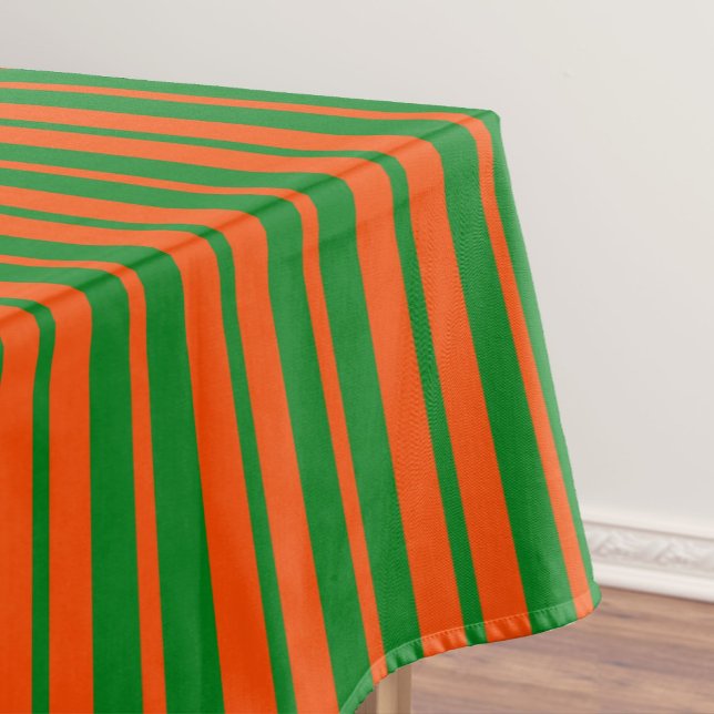 Toalha De Mesa Na moda Verde Laranja - Padrão de faixa Design (Criador carregado)
