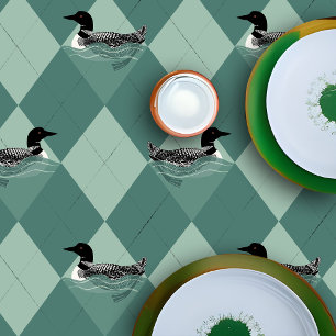 Toalha De Mesa Nadando Pássaros Verdes Lago de Argyle Decor
