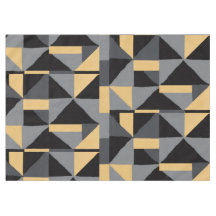 Nappe Géométrique Noire, Grise et Or