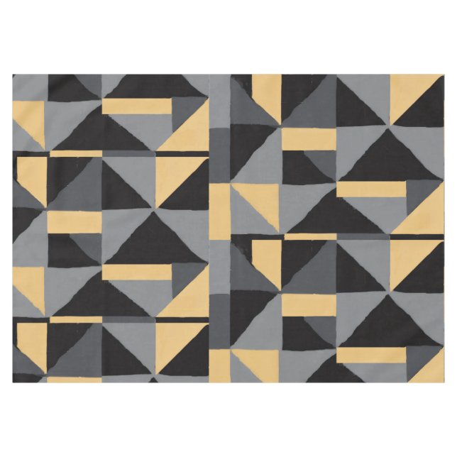 Toalha De Mesa Nappe Géométrique Noire, Grise et Or (Frente (Horizontal))