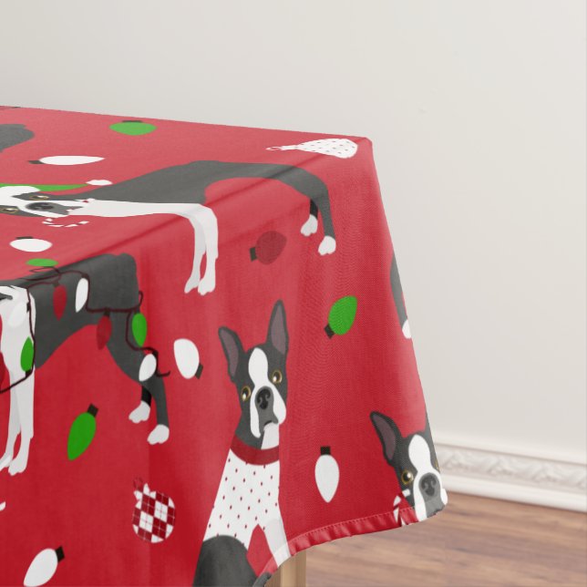 Toalha De Mesa Natal Boston Terrier Tablecloth (Posição Original)