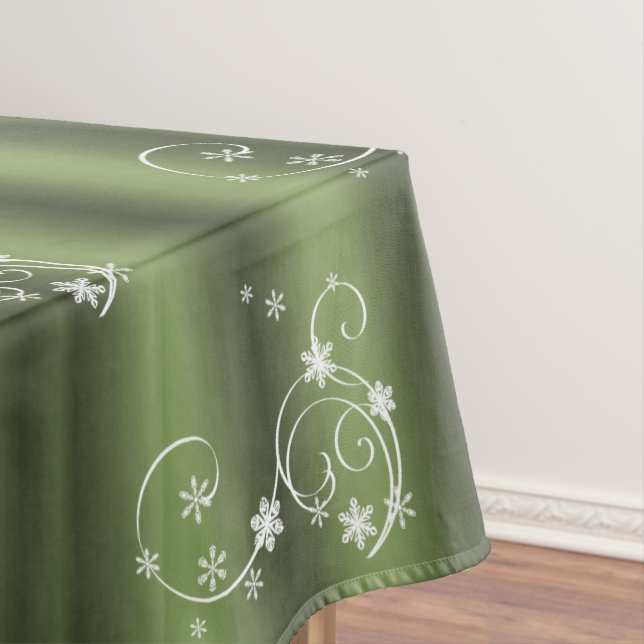 Toalha De Mesa Natal das espirais brancas e verdes (Posição Original)