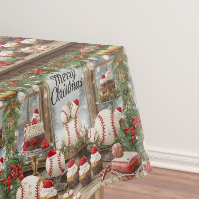 Toalha De Mesa Natal de baseball temido para jogador (Posição Original)