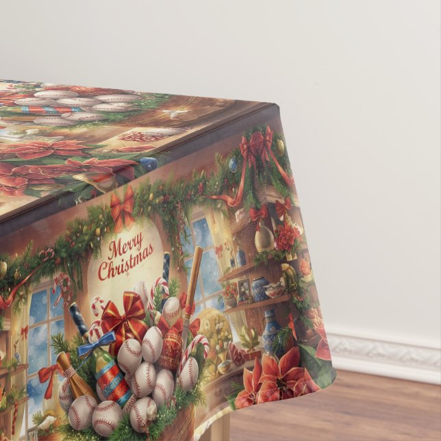 Toalha De Mesa Natal de baseball temido para jogador (Posição Original)