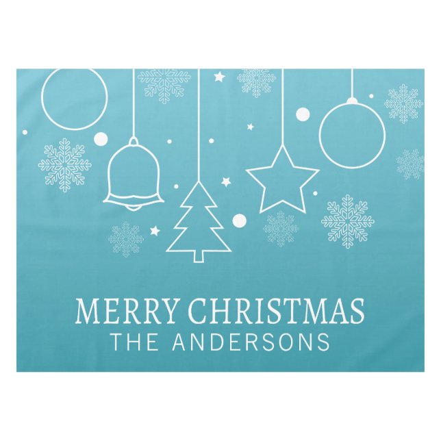 Toalha De Mesa Natal de Nome Personalizado Personalizado | Tablec (Frente (Horizontal))