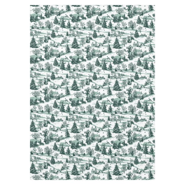 Toalha De Mesa Natal do Campo do Tóile Verde Elegante (Frente)