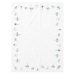 Toalha De Mesa Natal dos Monogramas verdes de inverno