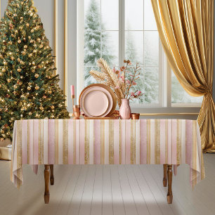 Toalha De Mesa Natal Dourado rosa Fa La Pattern#27 ID1009
