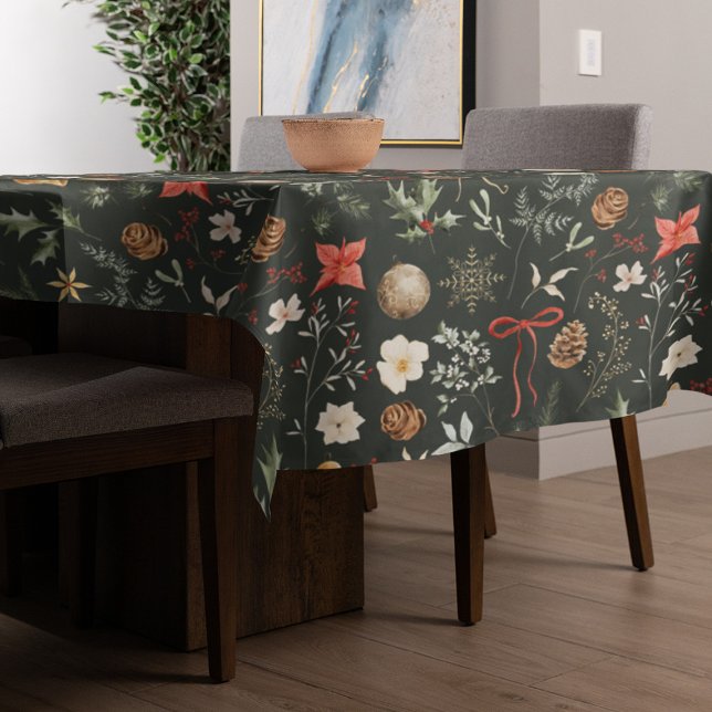 Toalha De Mesa Natal Festivo do Botânico de inverno (Criador carregado)