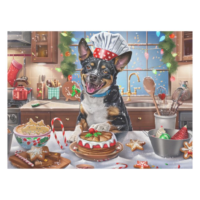 Toalha De Mesa Natal Festivo do Feriado de Bovinos Australiano (Frente (Horizontal))