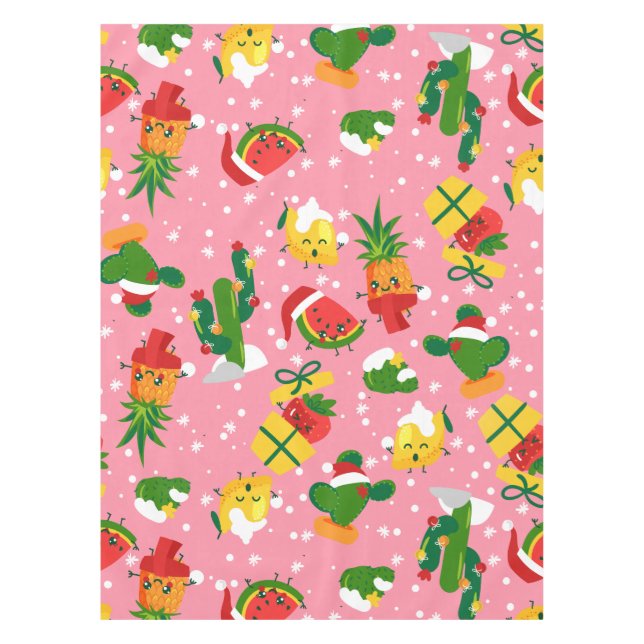 Toalha De Mesa natal fruta morango melancia limão (Frente)