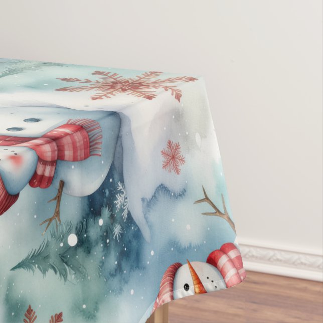 Toalha De Mesa Natal Homem de Neve Fofo  (Posição Original)