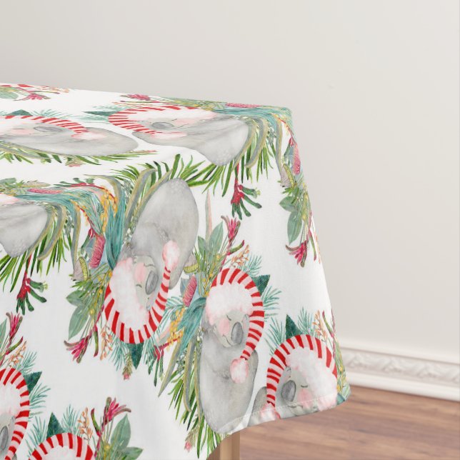 Toalha De Mesa Natal Koala Branco (Posição Original)