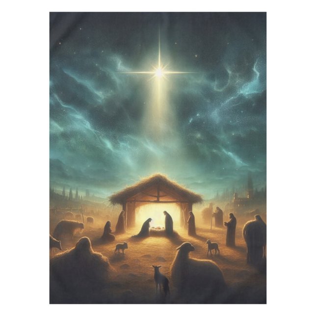 Toalha De Mesa Natal/Natividade/Jesus (Frente)