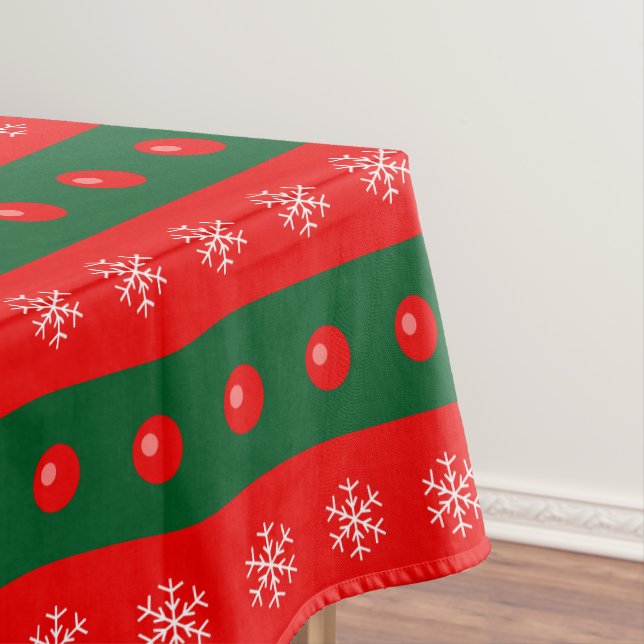 Toalha De Mesa Natal Red Green Ornakes Férias de Neve (Posição Original)