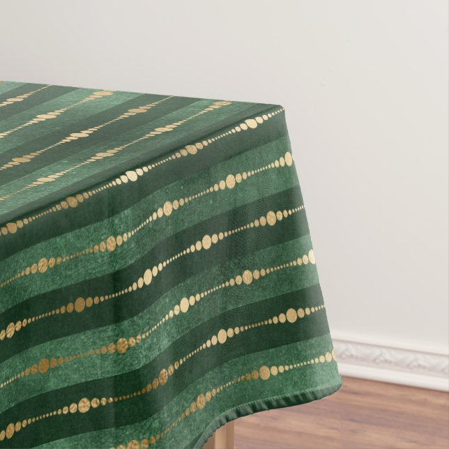 Toalha De Mesa Natal verde e Dourado (Posição Original)