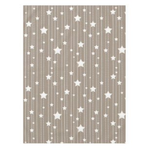 Toalha De Mesa Natural bege e o branco stars a festão sazonal