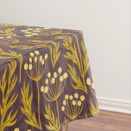 Toalha De Mesa Natural Floral Pattern: Golden Accents  Dark Canva