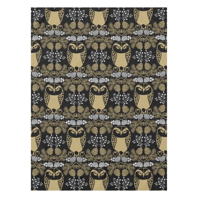 Toalha De Mesa Nature Owl Folk Art (Frente)