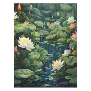 Toalha De Mesa Natureza Lotus Water Lily Pond Landscape