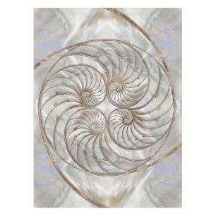 Toalha De Mesa Nautilus Shell - Mãe de Pérola e Ouro