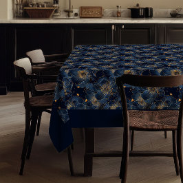 Toalha De Mesa Navy Gold Custom Tablecloth Lux Floral Decor