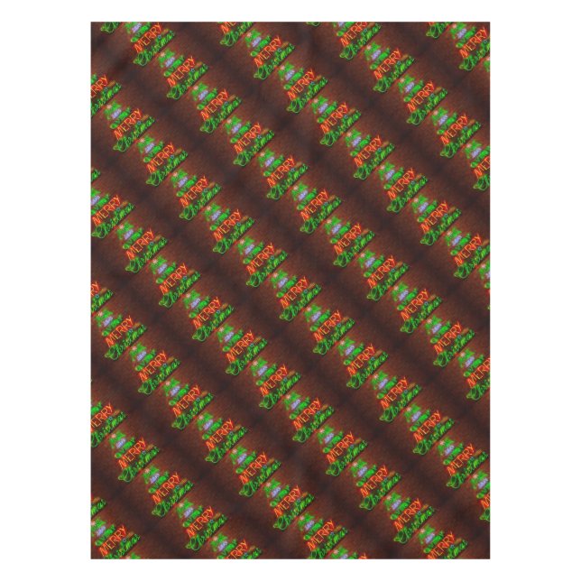 Toalha De Mesa Neon Tenha Um Feliz Natal (Frente)