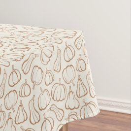 Toalha De Mesa Neutro Boho Bege Padrão de Abóbora Outono Hallowee