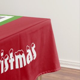 Toalha De Mesa Neve coberta por árvore de Natal Luzes Vermelhos V